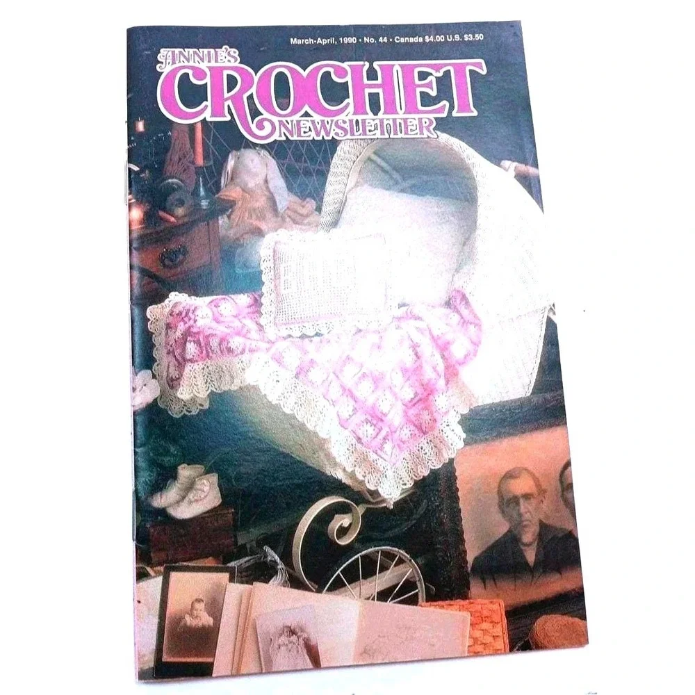 Lot of 6 Annies Crochet Newsletter Mags 1988.89, 90.Knit Crochet/Sewing/Patterns